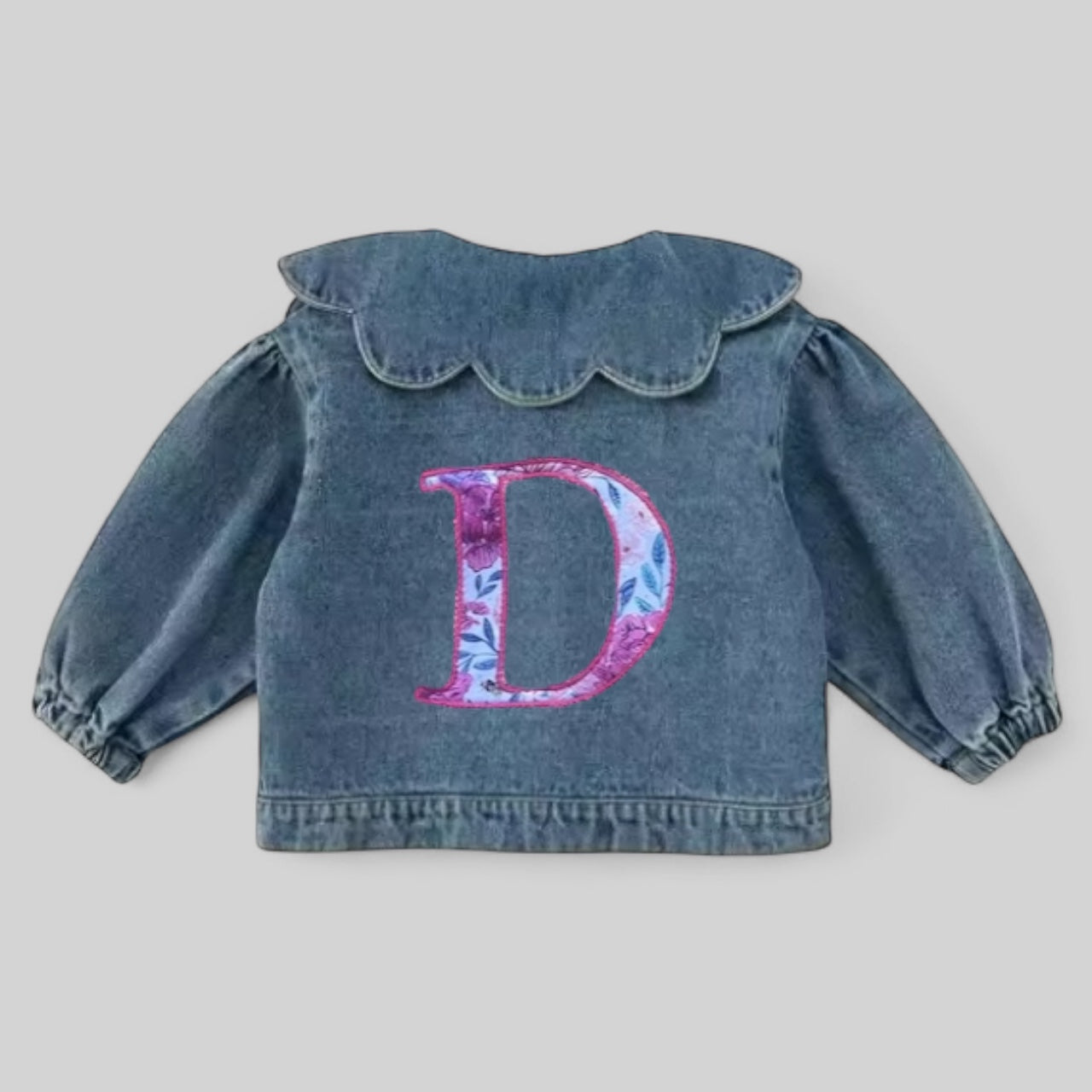Ruffle collar denim jacket