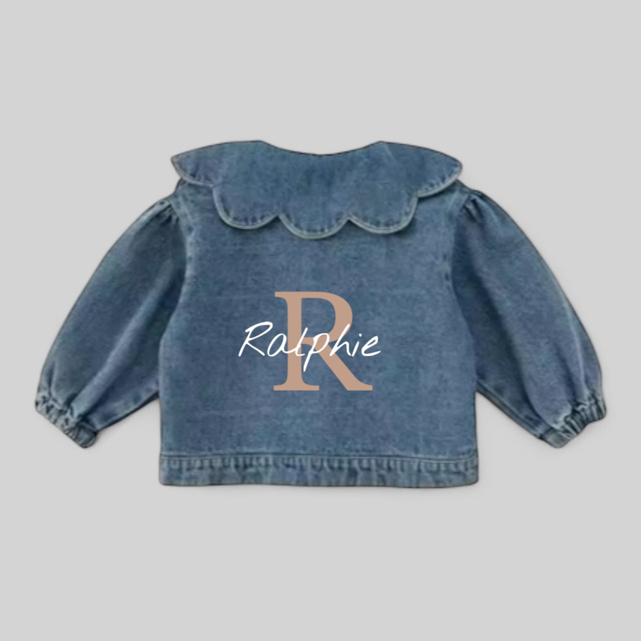 Ruffle collar denim jacket