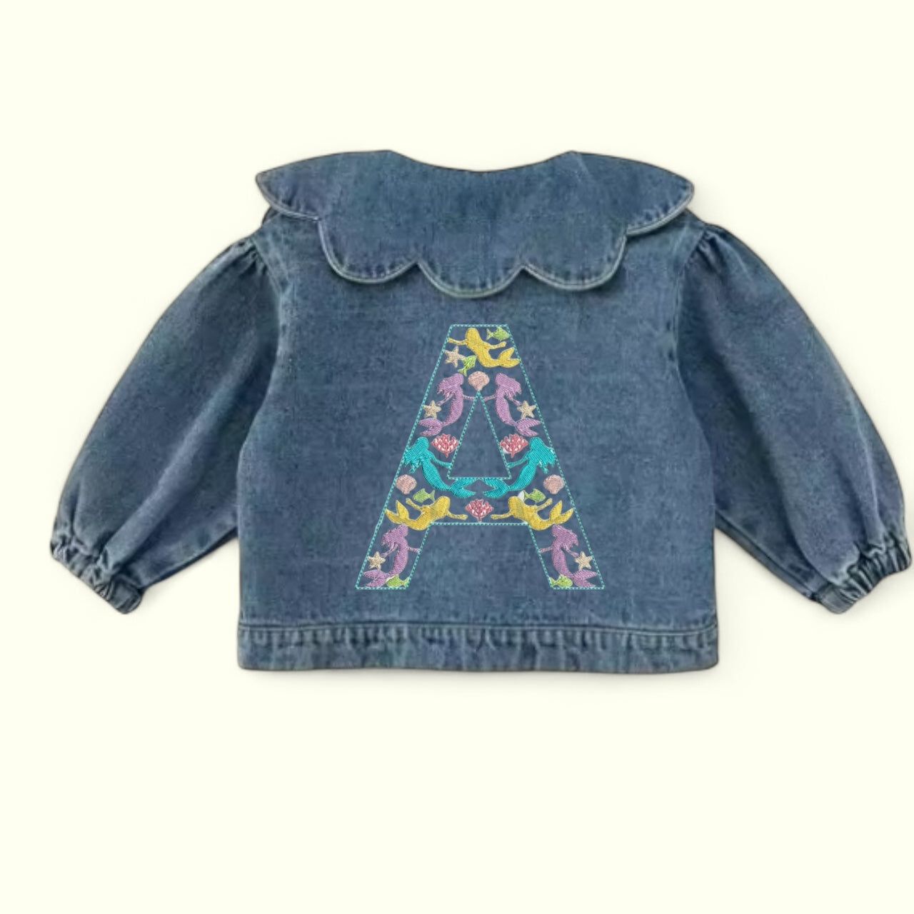 Ruffle collar denim jacket