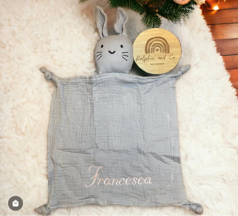 Grey bunny comforter