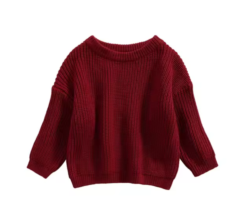 Wine red knitted jumper