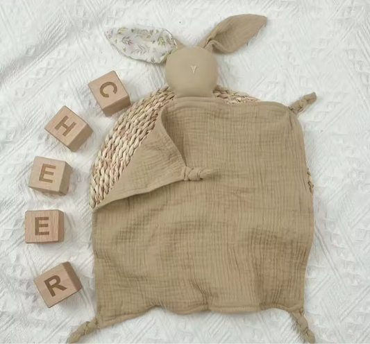 Khaki leaf ear bunny comforter