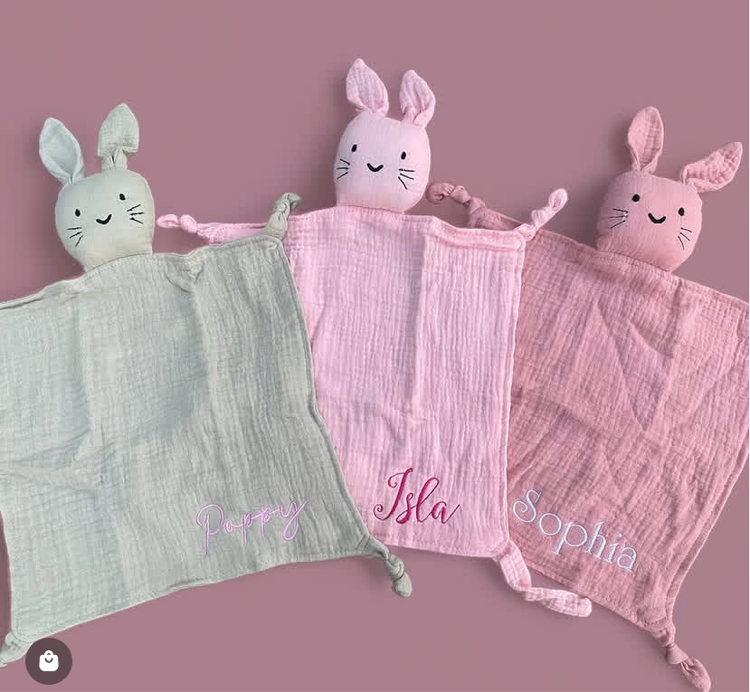 Pink bunny comforter
