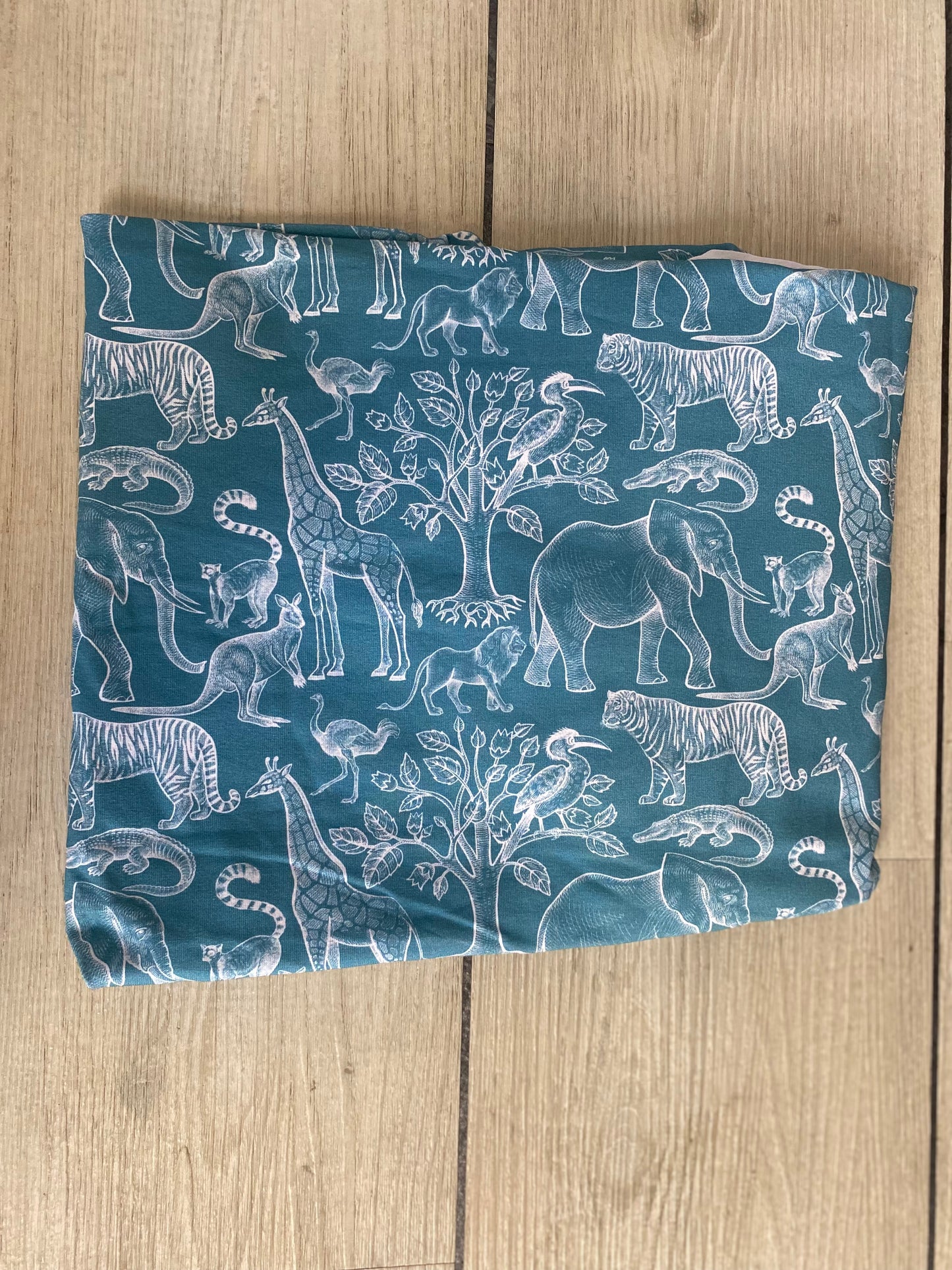 White safari animals fabric