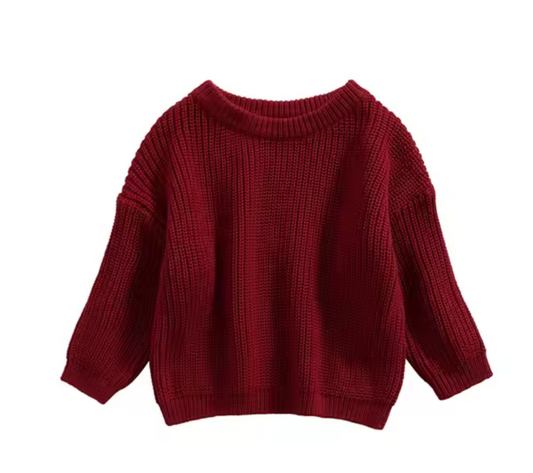 Wine red knitted jumper