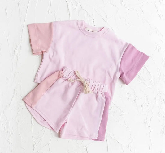 Pink SPENCER top and shorts set