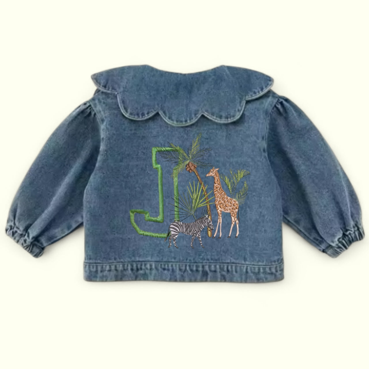 Ruffle collar denim jacket