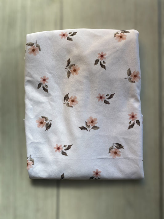 White floral fabric