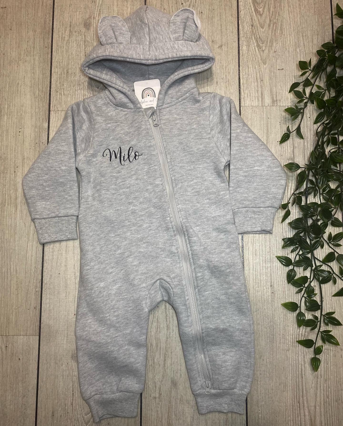 Grey Brody bear romper