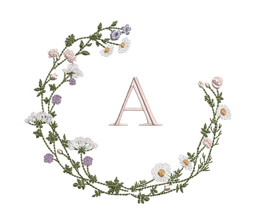 Flower wreath embroidery