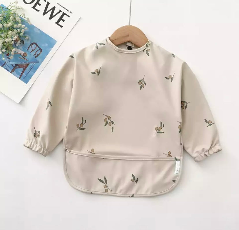 Olive long sleeve cover bib