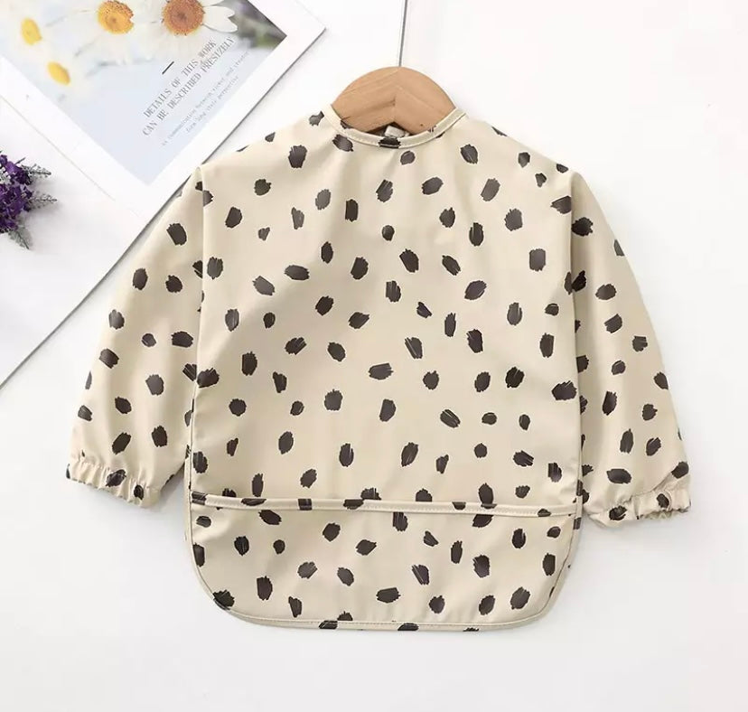 Black dot long sleeve cover bib